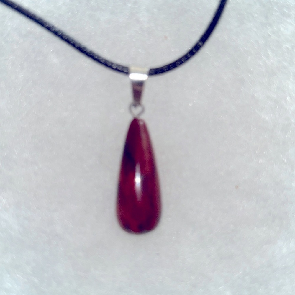 Boho Red Jasper Black cord 18-20” Necklace